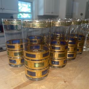 60’s Culver Empress 22k Gold Glass Set